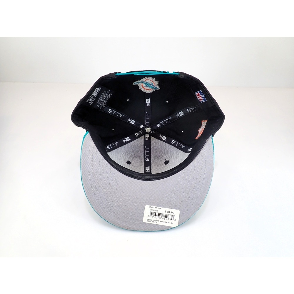New Era 9FIFTY Miami Dolphins Snapback Hat Black Teal NFL Football Cap - Picture 6 of 9